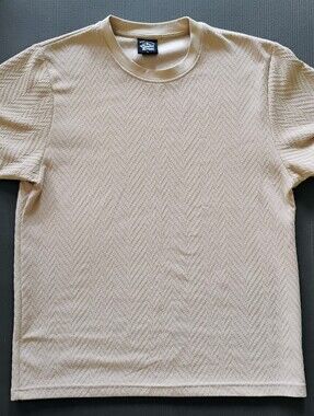 Original Deluxe Men's Crewneck Textured Tee in Beige